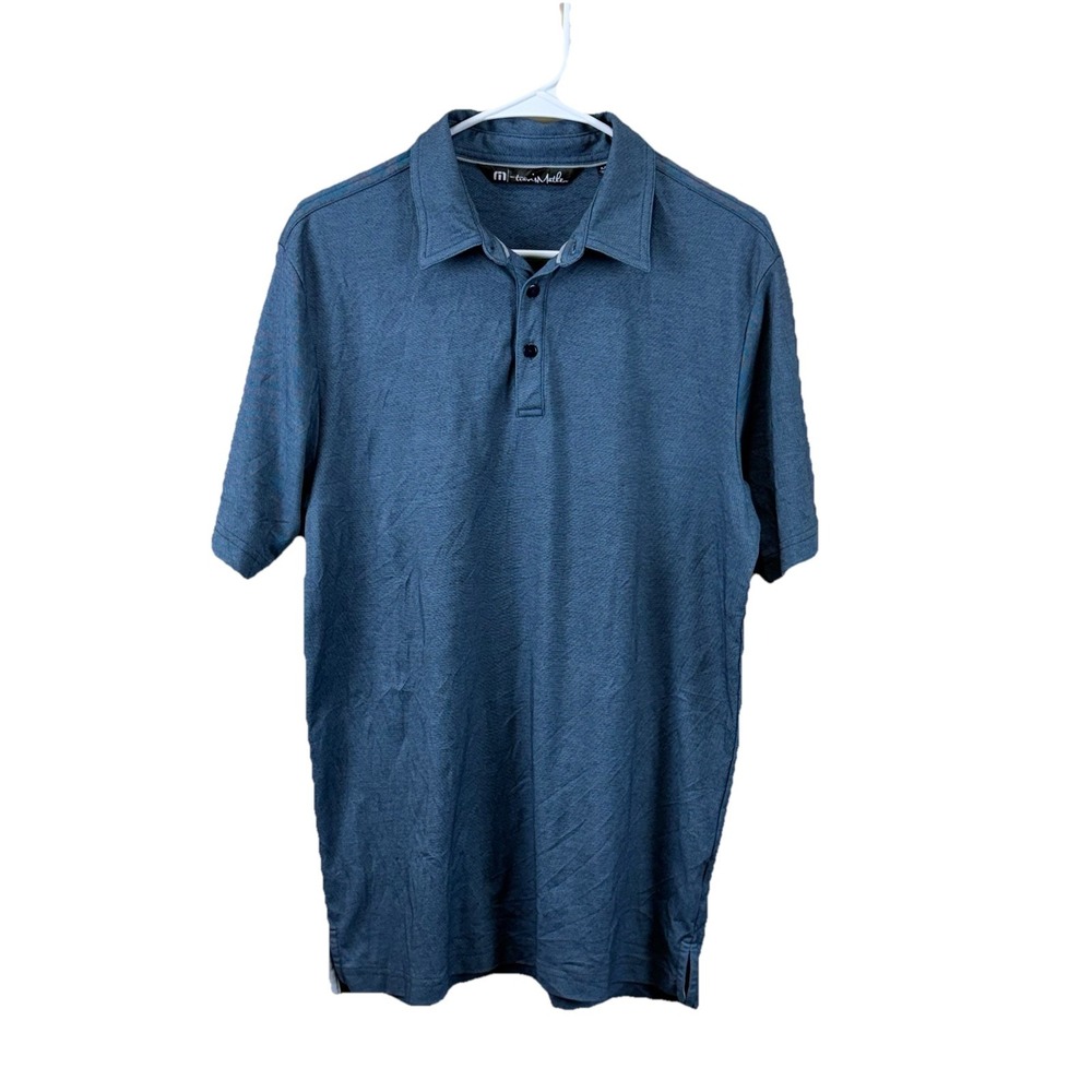 Travis Mathew Polo Shirt Mens‎ Medium Blue Golf Casual Soft Pima Cotton